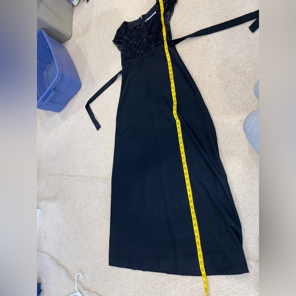 FORMAL FASHION BLACK FLORAL DETAILED WOMENS DRESS - Picture 11 of 12